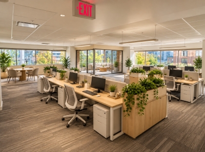 Full floor of well improved space with four corner balconies